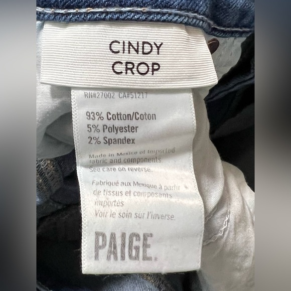 PAIGE Petite Cindy Crop Denim Straight Leg Jeans Medium Wash High Rise Classic - Picture 11 of 11